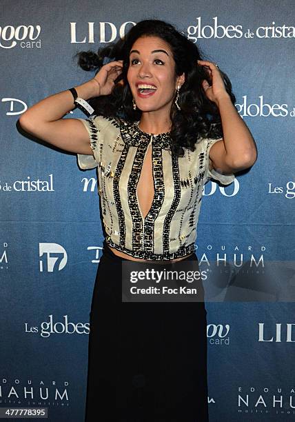 Sabrina Ouazani from 'Unissons nos voix' attends Les Globes de Cristal 2014 Awards Ceremony at Le Lido on March 10, 2014 in Paris, France.