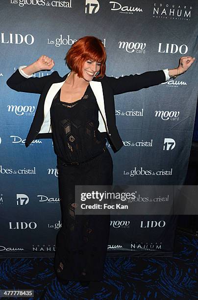 Fauve Hautot attends Les Globes de Cristal 2014 Awards Ceremony at Le Lido on March 10, 2014 in Paris, France.