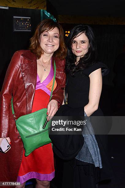 Anne Bouvier and Salome Lelouch attend Les Globes de Cristal 2014 Awards Ceremony at Le Lido on March 10, 2014 in Paris, France.