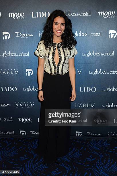 Sabrina Ouazani from 'Unissons nos voix' attends Les Globes de Cristal 2014 Awards Ceremony at Le Lido on March 10, 2014 in Paris, France.