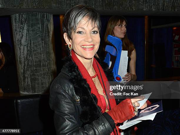 Isabelle Perilhou attends Les Globes de Cristal 2014 Awards 9th Photocall at Le Lido on March 10, 2014 in Paris, France.