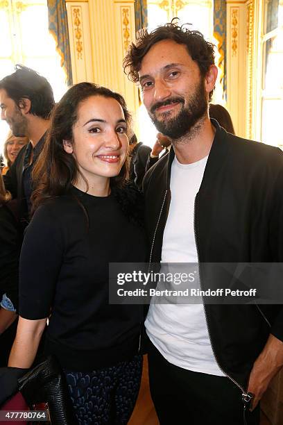 Actress Isabelle Vitari, Director Benoit Petre attend French minister of Culture and Communication Fleur Pellerin gives Medal of 'Knight of Arts and...