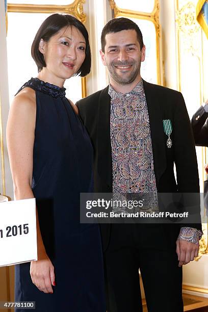 Fleur Pellerin and Alexis Mabille attend French minister of Culture and Communication Fleur Pellerin gives Medal of 'Knight of Arts and Letters' to...
