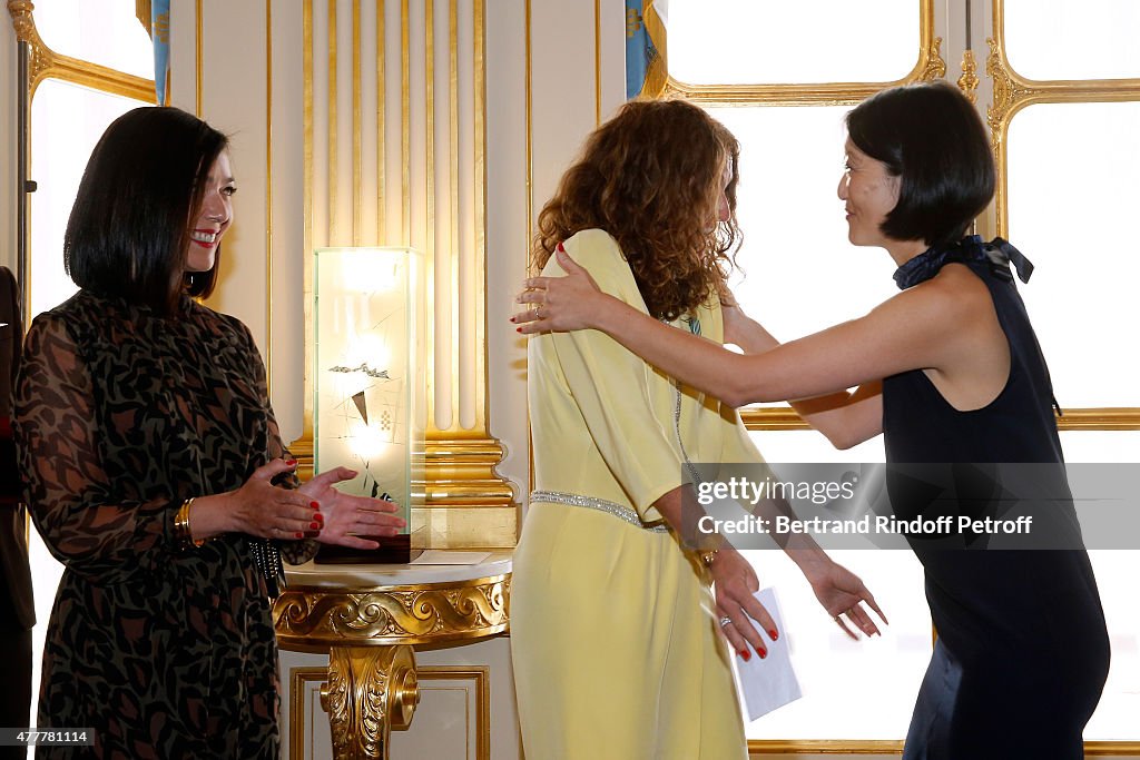French Minister of Culture Fleur Pellerin Gives Decorations To French Designer Alexis Mabille In Paris