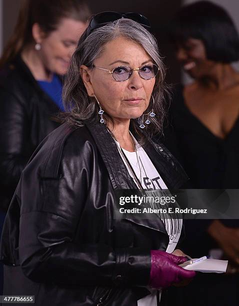 Actress Roseanne Barr attends The Paley Center For Media's 2014 PaleyFest Icon Award announcement at The Paley Center for Media on March 10, 2014 in...