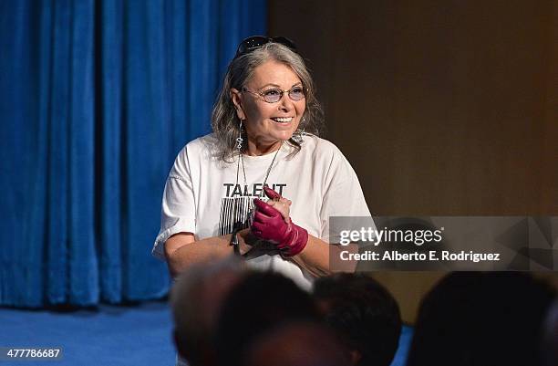 Actress Roseanne Barr attends The Paley Center For Media's 2014 PaleyFest Icon Award announcement at The Paley Center for Media on March 10, 2014 in...
