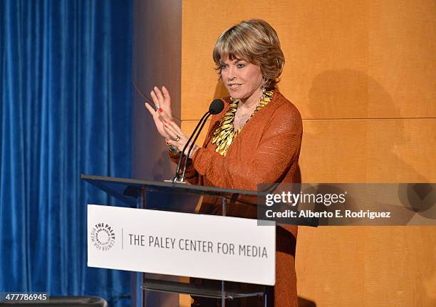 President & CEO of The Paley Center For Media, Pat Mitchell attends The Paley Center For Media's 2014 PaleyFest Icon Award announcement at The Paley...