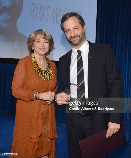 President & CEO of The Paley Center For Media, Pat Mitchell and writer Judd Apatow attend The Paley Center For Media's 2014 PaleyFest Icon Award...