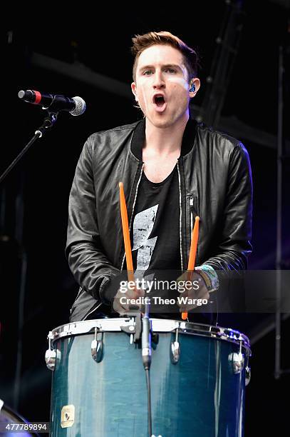 Musician Nicholas Petricca of Walk the Moon performs onstage during day 2 of the Firefly Music Festival on June 19, 2015 in Dover, Delaware.
