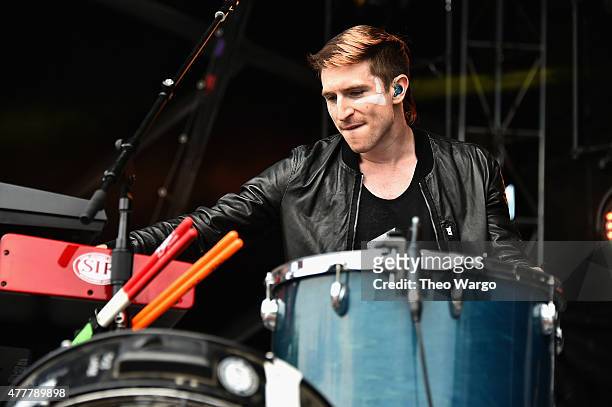 Musician Nicholas Petricca of Walk the Moon performs onstage during day 2 of the Firefly Music Festival on June 19, 2015 in Dover, Delaware.