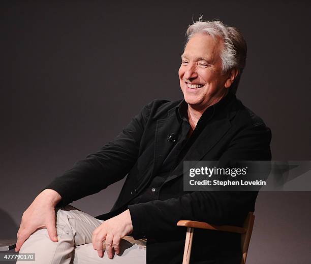 Actor/filmmaker Alan Rickman attends the Apple Store Soho: Meet The Filmmaker: Alan Rickman, "A Little Chaos" at Apple Store Soho on June 19, 2015 in...