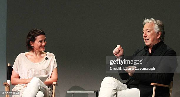 Alan Rickman and Alison Bailes attend Apple Store Soho: Meet the Filmmaker: Alan Rickman, "A Little Chaos" at Apple Store Soho on June 19, 2015 in...