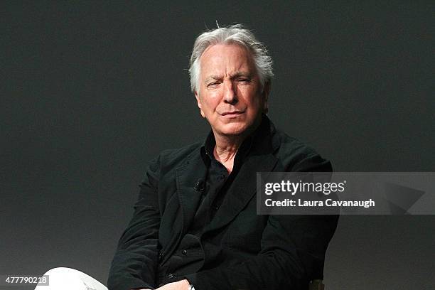 Alan Rickman attends Apple Store Soho: Meet the Filmmaker: Alan Rickman, "A Little Chaos" at Apple Store Soho on June 19, 2015 in New York City.