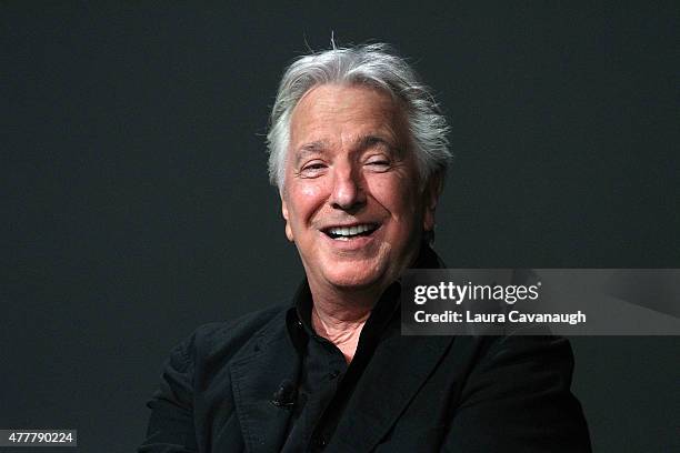 Alan Rickman attends Apple Store Soho: Meet the Filmmaker: Alan Rickman, "A Little Chaos" at Apple Store Soho on June 19, 2015 in New York City.