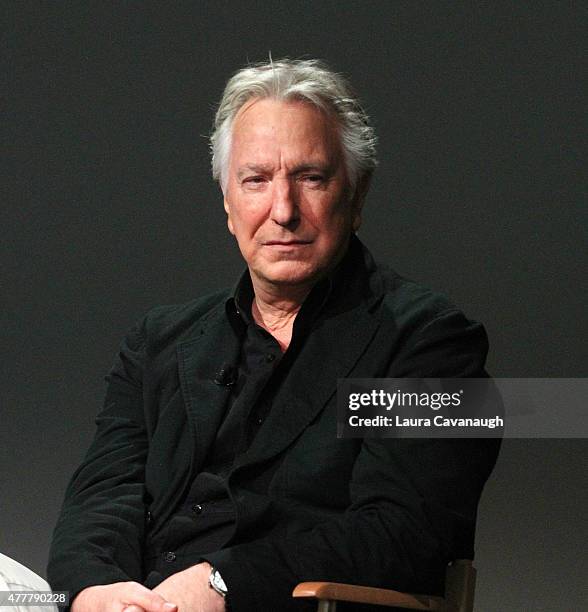 Alan Rickman attends Apple Store Soho: Meet the Filmmaker: Alan Rickman, "A Little Chaos" at Apple Store Soho on June 19, 2015 in New York City.