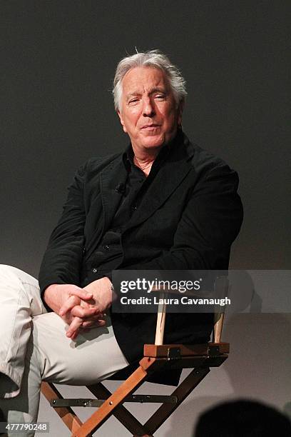 Alan Rickman attends Apple Store Soho: Meet the Filmmaker: Alan Rickman, "A Little Chaos" at Apple Store Soho on June 19, 2015 in New York City.