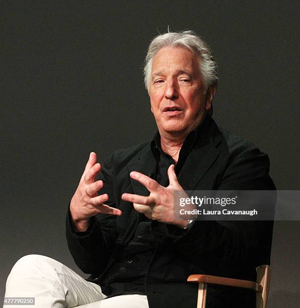 Alan Rickman attends Apple Store Soho: Meet the Filmmaker: Alan Rickman, "A Little Chaos" at Apple Store Soho on June 19, 2015 in New York City.