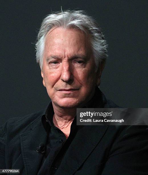 Alan Rickman attends Apple Store Soho: Meet the Filmmaker: Alan Rickman, "A Little Chaos" at Apple Store Soho on June 19, 2015 in New York City.