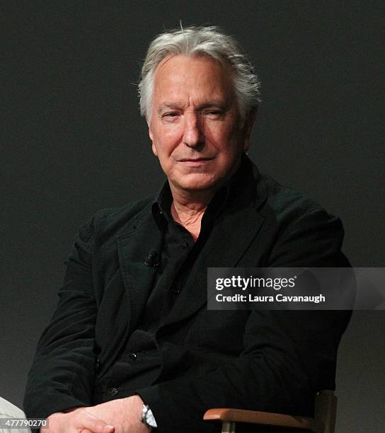 Alan Rickman attends Apple Store Soho: Meet the Filmmaker: Alan Rickman, "A Little Chaos" at Apple Store Soho on June 19, 2015 in New York City.