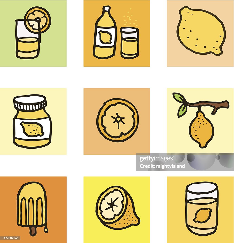 Lemon icons block icon set
