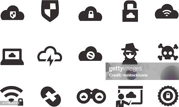 cloud security symbole - spyware stock-grafiken, -clipart, -cartoons und -symbole