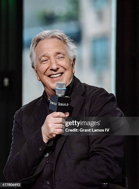 Actor Alan Rickman speaks at AOL Build Speaker Series at AOL Studios In New York on June 19, 2015 in New York City.