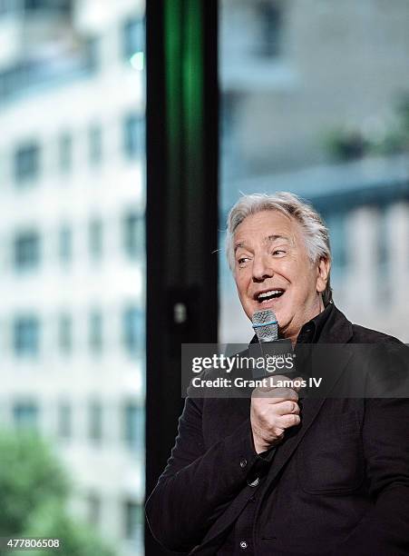 Actor Alan Rickman speaks at AOL Build Speaker Series at AOL Studios In New York on June 19, 2015 in New York City.