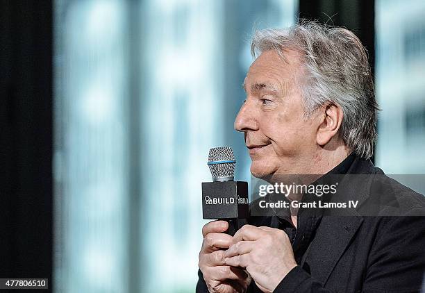 Actor Alan Rickman speaks at AOL Build Speaker Series at AOL Studios In New York on June 19, 2015 in New York City.