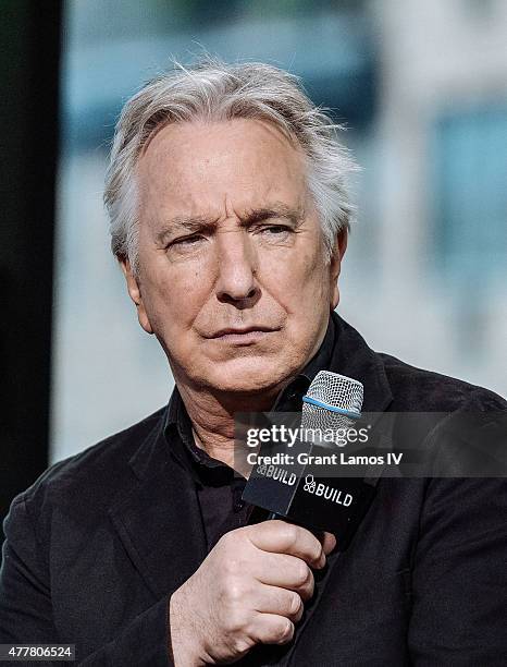 Actor Alan Rickman speaks at AOL Build Speaker Series at AOL Studios In New York on June 19, 2015 in New York City.