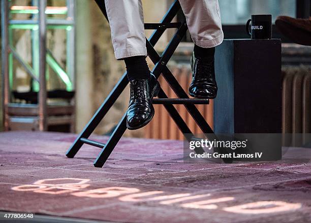 Actor Alan Rickman, shoe detail, speaks at AOL Build Speaker Series at AOL Studios In New York on June 19, 2015 in New York City.