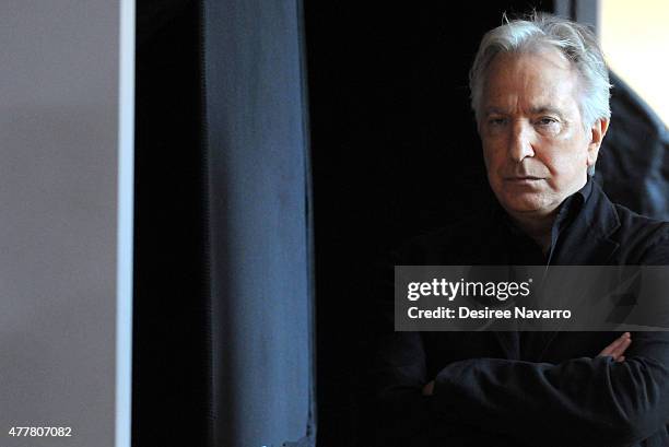 Actor Alan Rickman speaks about his film "A Little Chaos" during AOL Build Speaker Series at AOL Studios In New York on June 19, 2015 in New York...