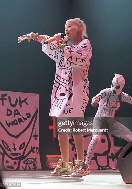 Yolandi Visser of Die Antwoord performs on stage at the Sonar Music Festival 2015 on June 19, 2015 in Barcelona, Spain.