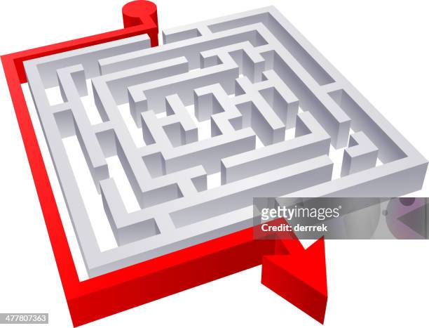 maze clever solution - easy stock illustrations