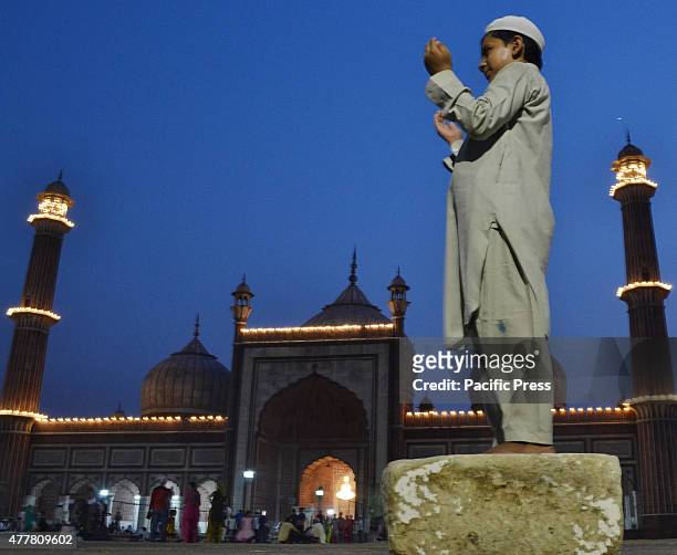 Muslim communities break the fast & offering namaz during the first day on the eve of the holy month of Ramadan at the Jama Masjid mosque.