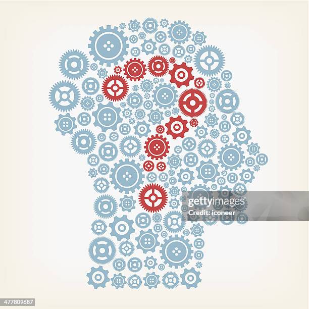 head with question mark - engineers talking stock illustrations