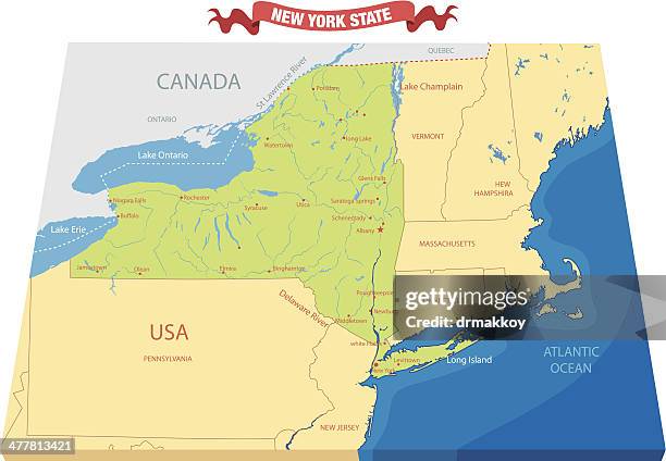 new york state map - watertown new york stock illustrations