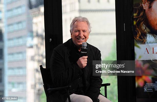 Actor Alan Rickman speaks about his film 'A Little Chaos' during AOL Build Speaker Series Presents: Alan Rickman at AOL Studios In New York on June...