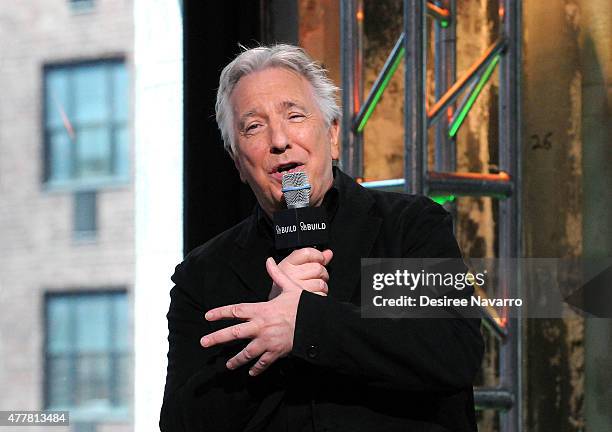 Actor Alan Rickman speaks about his film 'A Little Chaos' during AOL Build Speaker Series Presents: Alan Rickman at AOL Studios In New York on June...