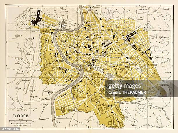 1894 年にローマの地図 - イタリア ローマ点のイラスト素材／クリップアート素材／マンガ素材／アイコン素材