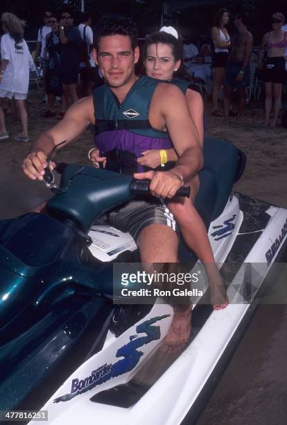 Actor Eddie Cibrian and actress Julianne Morris attend the Westin Rio Mar Beach Resort Celebrity Sports Invitational - Sea-Doo Finals on May 24, 1997...