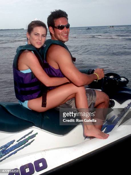 Actress Julianne Morris and actor Eddie Cibrian attend the Westin Rio Mar Beach Resort Celebrity Sports Invitational - Sea-Doo Finals on May 24, 1997...