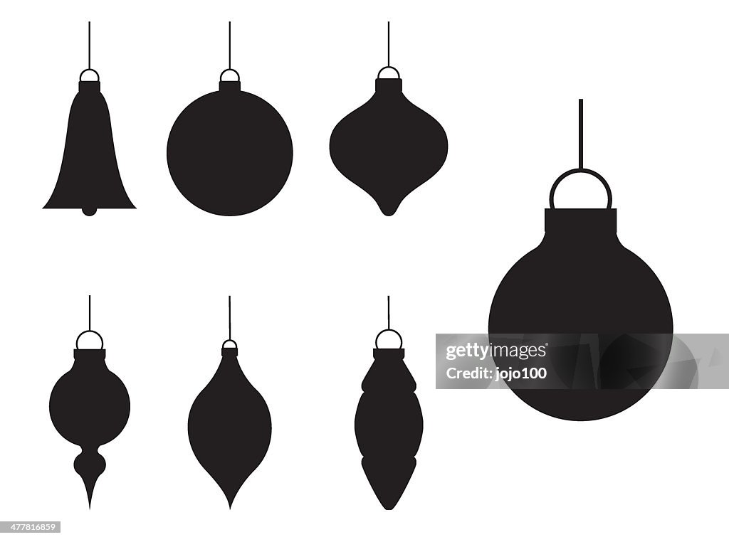 Various Silhouette Christmas Baubles