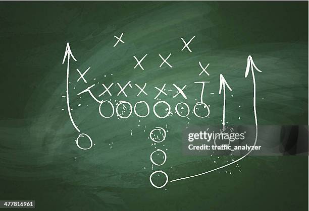 football play drawn out on a chalk board - safety american football player 幅插畫檔、美工圖案、卡通及圖標