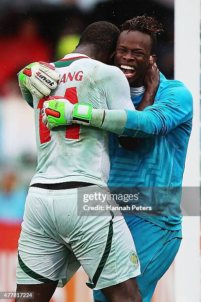 Ibrahima Sy of Senegal celebrates after saving a penalty goal with Malick Niang of Senegal during the FIFA U-20 World Cup Third Place Play-off match...