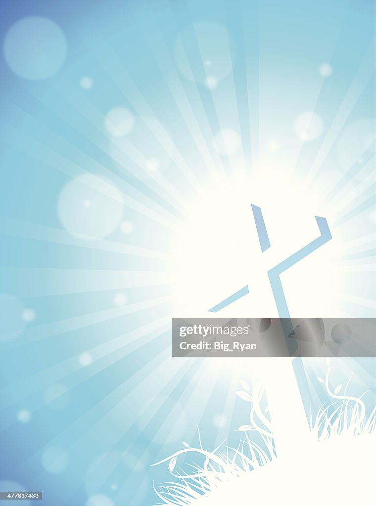 Cross blue burst
