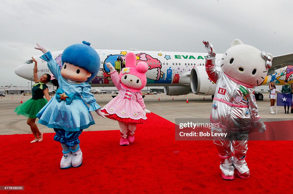 EVA Air Hello Kitty Shining Star Jet - Inaugural Event At George Bush Intercontinental Airport, Houston, TX