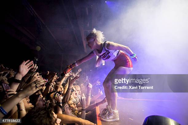 Yolandi Visser of Die Antwoord performs on stage during day 2 of Sonar Music Festival on June 19, 2015 in Barcelona, Spain.
