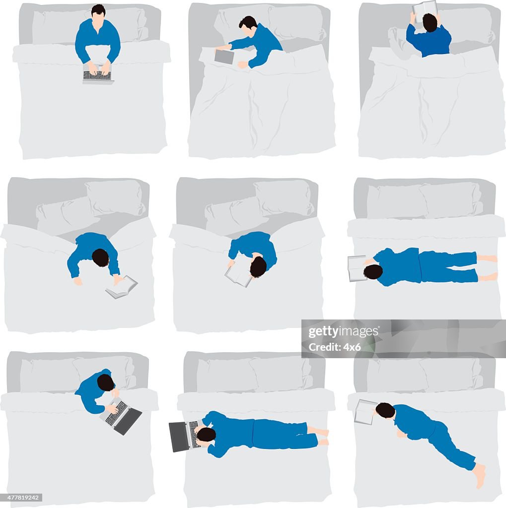 Men lying on bed
