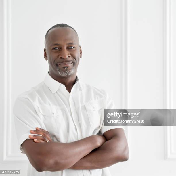 afro caribbean mature man portrait - afro-caribbean ethnicity stock pictures, royalty-free photos & images