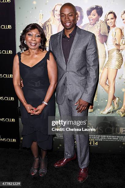 Actor Robbie Jones and his mother attend the premiere Of Tyler Perry's 'The Single Moms Club' at ArcLight Cinemas Cinerama Dome on March 10, 2014 in...